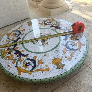 Custom Made Italian Hand-Painted Ceramic-Stone
