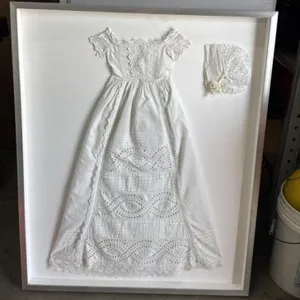 32"x39" Framed Antique Victorian Christening Gown