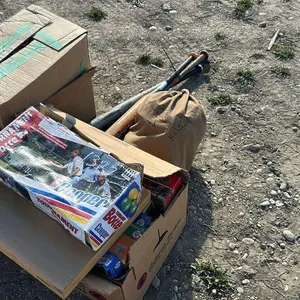 VHS TAPES, PUZZLES, BOCEE BALL, KIDS CRAFTS,