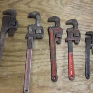 6 Various Pipe Wrenches 18", 14" & others
