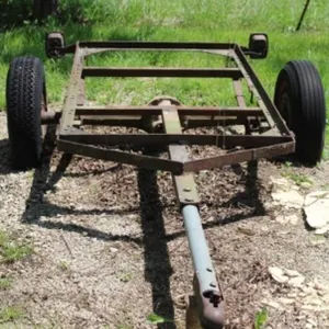 7' Two Wheel Trailer Frame, 41"W  (tires are flat)