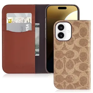 Coach iPhone 16 Wallet Folio Case Tan