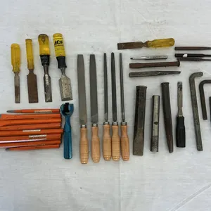 Assorted Mix of Wood Chisels and Sanding Tools