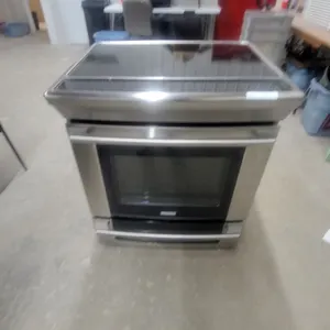 Stainless Steel Slide-In Electric Range with Glass Induction Cooktop and Convection Oven