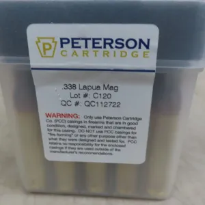 Peterson Cartridge .338 Lapua Magnum Ammo – 50 Rounds. *A valid PAL is required at pickup for