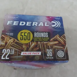 Federal .22 LR Ammo – 550 Rounds. *A valid PAL is required at pickup for ammunition.