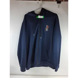 *Men's Motorcycle Graphic Print Zip Up Hooded Jacket-looks to be Size XXL