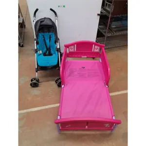 *Urbini Baby Stroller & Delta Pink Kids Bed Frame 53" x 28" x 24"