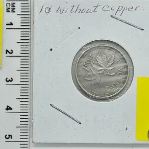Canada One Cent 1952-2002P Magnetic : Copper Plated Steel (Copper Plating Faded)