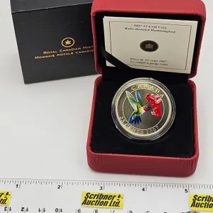 RCM Canada 2007 : Ruby-Throated Hummingbird : 25-Cent Coin (COA #9323)