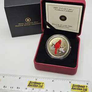 RCM Canada 2008 : Northern Cardinal : 25-Cent Coin (COA #10247)