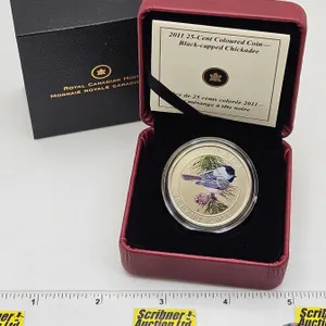 RCM Canada 2011 : Black-Capped Chickadee : 25-Cent Coin (COA #13986)