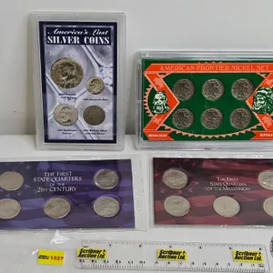 USA Coin Collector Sets (4): - American Frontier Nickel Six-Coin Set - America's Last Silver Coins (