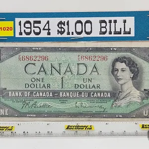Canada $1 Bill 1954 : Beattie/Rasminsky #FN6862296