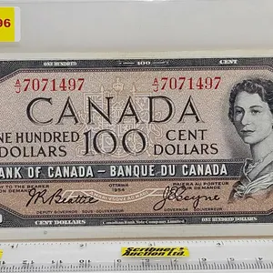 Canada $100 Bill 1954 : Beattie/Coyne #AJ7071497