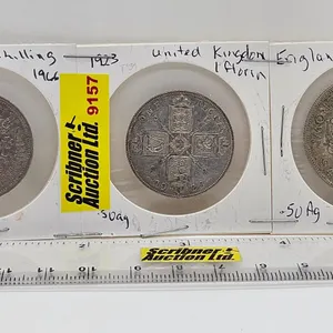 United Kingdom Coins (3): - 2 Shillings 1966 - 1 Florin 1923 - Half Crown 1942