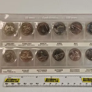 Canada Twenty Five Cent : 125 Years Confederation 12-Coin Set 1992