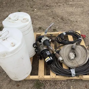 Pallet of Well Pump, Cord,  Hoses & Jugs