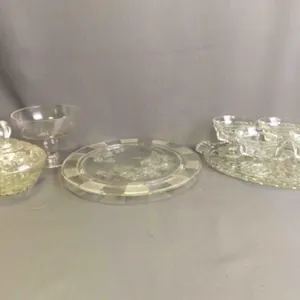 Vintage Clear Glass Serving Tray - Vintage
