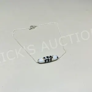Tibetan silver & Agate pendant w/ sterling chain