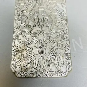 Tibetan silver wafer pendant - 3 3/4" L x 2" wide