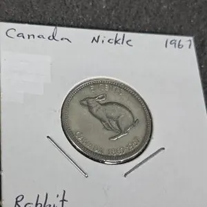 Rabbit Centennial Canada 1967 nickel