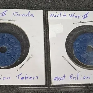 Two Canada World War II Meat Ration Token