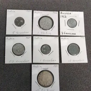 Austria One Groschen 1949, Two Groschen 1952,
