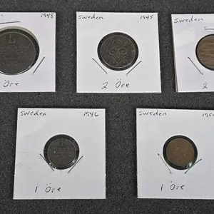 Sweden One Ore 1950, One Ore 1946, Two Ore 1950,