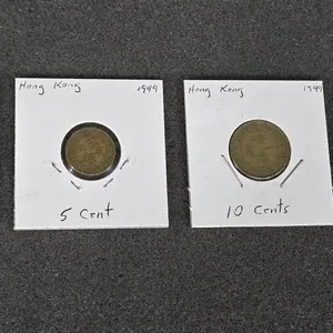 Hong Kong One Cent 1931, Five Cent 1949, Ten