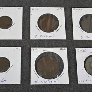 Netherlands One Cent 1878, Spain Five Centimos