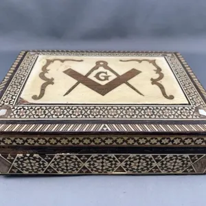 Free Mason Style Inlaid Wooden Box