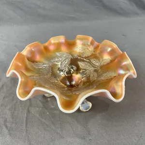 Footed Carnival Glass Bowl