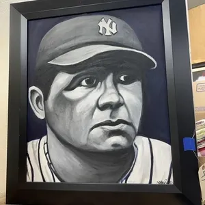 Framed Wall Art - Painting - NY Yankee 26"x30"