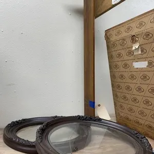 Wooden Shelf 33"L w/2 Oval Pic Frames