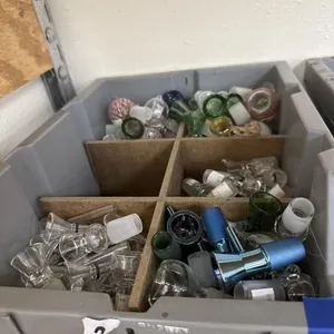 Plastic Bin w/Pipe parts