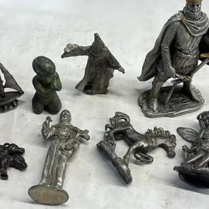 Lead & Pewter Heavy Ornament lot Knight Horse