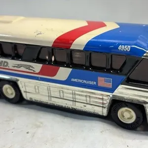 1979 Pressed Steel Greyhound Toy bus 8 inches