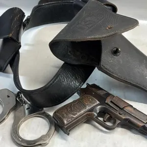 Vintage Cap Gun & Leather USN HOLSTER handcuffs