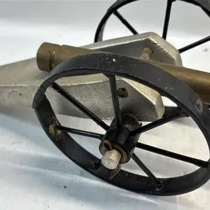 Vintage Cast Aluminum & Brass Desk Cannon