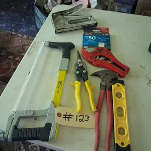 Hack Saw, Pliers, and Assorted Tools