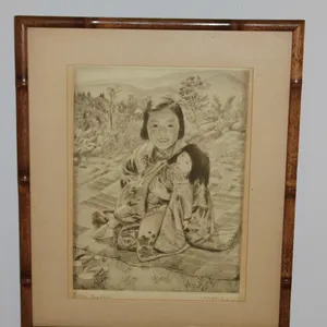 Girl & Doll Print