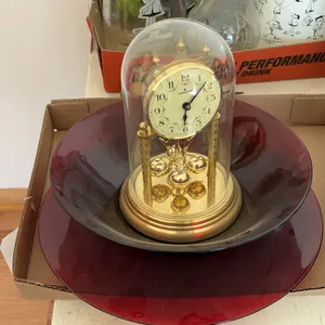 Red Glassware & Junghans Clock