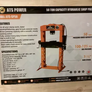 UNUSED ATS POWER ATS-SP50 50 TON HYDRAULIC SHOP PRESS