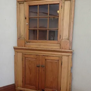 Primitive Pine Corner Cabinet
