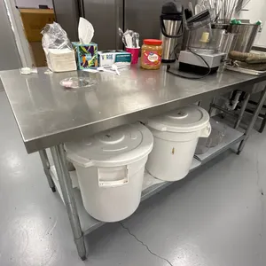 (1) 6 FT LONG STAINLESS STEEL PREP-TABLE