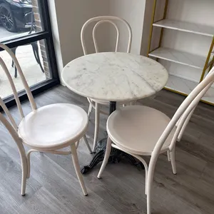 24 INCH ROUND TABLE Marble Top | 3 CHAIRS