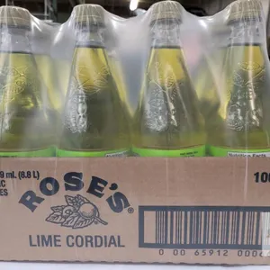 [BB 2024 DE20] 12 Rose's Lime Cordial Sweetened Concentrated Fruit Juice Syrup . 739ml Bottles