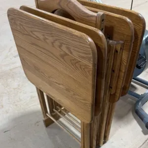 4 Wooden Folding TV Trays w/ Stand