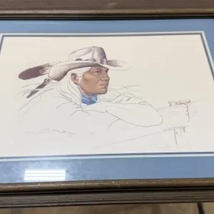 Framed/Matted "Seminole Cowboy" by Enoch Kelly